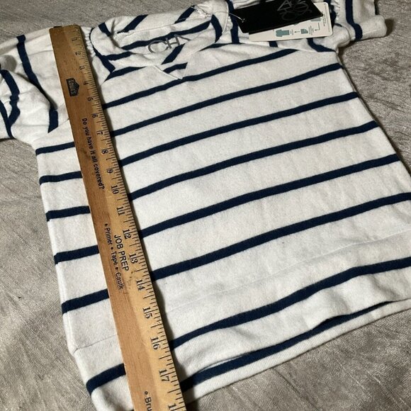 Girls CHASER NWT soft Stripped Short Sleeve top Blouse Blue Ivory Size 6 Preppy - Picture 5 of 7